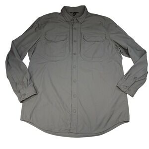 Alaskan Hardgear Duluth Trading Co Mens XL Tall Gray Ripstop Utility Shirt 89316
